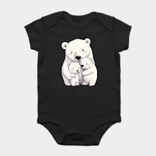 Polar Bear Family Baby Bodysuit